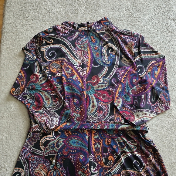 Nicole Miller Studio faux wrap paisley dress size 14 - Picture 9 of 14